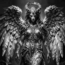 an angel at war, horror art by junji ito, digital art, highly detailed, intricate, sharp focus, trending on artstation hq, deviantart, pinterest, unreal engine 5, 4 k uhd image