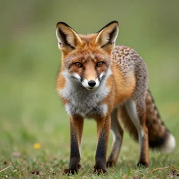 a fox with leopard print, natural geographic, high quality photograph, stunning
