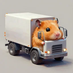 bioengineering hamster truck, concept art, oil brush strokes