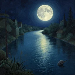 moon river wider than a mile, concept art, trending on artstation, wlop, ross draws, digital painting, mixed media, intricate details, volumetric lighting