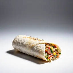 crystal burrito, studio product photography, isolated on a pure white background, centered, entire object in frame, sharp focus, soft studio lighting