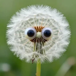 the dandelion has big cute eyes and looks so cute. detailed digital art by greg rutkowski, thomas kinkade and keith parkinson, artstation, cgsociety, 8 k, hd