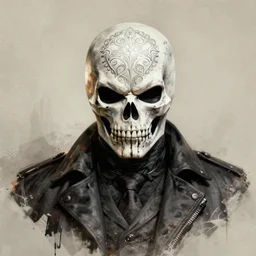 portrait of dying frank castle the punisher, skull face paint, intricate, elegant, highly detailed, centered, grungy, digital painting, artstation, concept art, smooth, sharp focus, boris vallejo