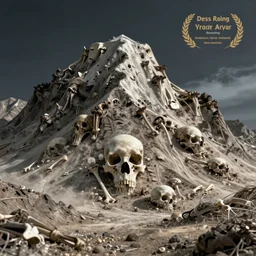 desolate mountain made of bones award winning photograph eerie 4 k hd