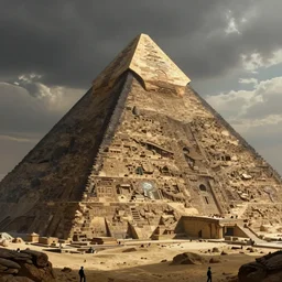 an intricate concept art of alien building the pyramid, concept art, style by dylan cole and feng zhu, cinematic