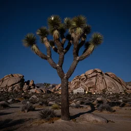joshua tree national park at night, anime theme