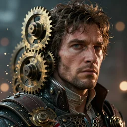 french revolution in gears of war, splash art, movie still, detailed face, photorealistic facial features, cinematic lighting, dramatic, octane render, long lens, shallow depth of field, bokeh, anamorphic lens flare, 8 k, hyper detailed, 3 5 mm film grain