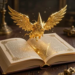A magic book owned by a flying wizard, highly detailed, intricate gold fibers, sharp focus, fantasy art by Artgerm and Greg Rutkowski and WLOP