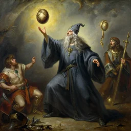 stunning male master wizard throwing dragon eggs, highly detailed painting by gaston bussiere, craig mullins, j. c. leyendecker, 8 k