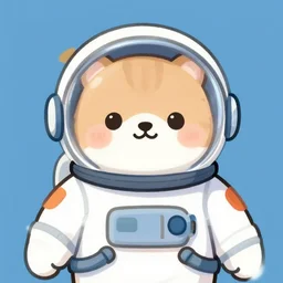 a cute animal wearing a space suit, digital art