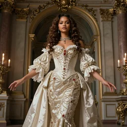 the source of future growth, dramatic, elaborate emotive Baroque and Rococo styles to emphasize beauty as a transcendental, 8k image, ultra-realistic, the style of WLOP, featuring zendaya