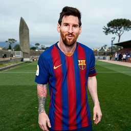 a portrait of lionel messi in a scenic environment by vito acconci