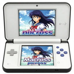 box - art of the 2 0 0 6 “ nintendo ds ” game “ macross picross ” featuring an anime illustration of a vf - 1 s valkyrie mecha from macross and robotech, in front of a picross puzzle - game grid.