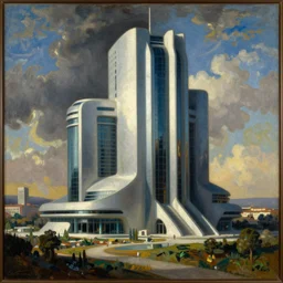 A painting by Sorolla of a futuristic corporate