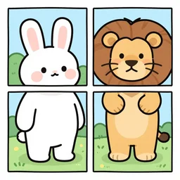 bunny bear lion comic strip