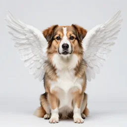 A high quality image of a dog with angelic wings -w 900