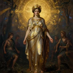 majestic gracious regal persephone portrait, ancient greece, mysterious atmospheric lighting, elysian fields, painted, intricate, iridescent, volumetric lighting, beautiful, rich deep colours masterpiece, golden hour, golden ratio, sharp focus, ultra detailed, by leesha hannigan, ross tran, thierry doizon, kai carpenter, ignacio fernandez rios