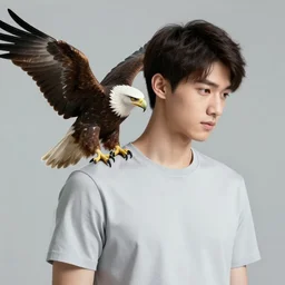 young _ man _ with _ eagle on his shoulder _ focus _ d _ _ d _ fantasy _ intricate _ elegant _ highly _ detailed _ digital _ painting _ artstation