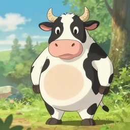 character study of a cow character for an anime story