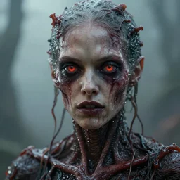 an ugly monsterish horrifying slimy scottish female photo, professionally, soft lighting, realistic, sharp focus on eyes, 8 k, high definition, insanely detailed, intricate, elegant, art by artgerm and junji ito. science fiction alien android cyberspace movie widescreen still from action scene.
