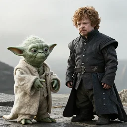 yoda as tyrion lannister in game of thrones, movie still