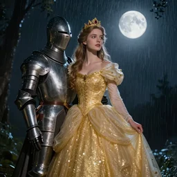 rain, moon, knight and princess