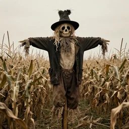 horrifying scarecrow from the early 1 9 0 0's in the cornfields