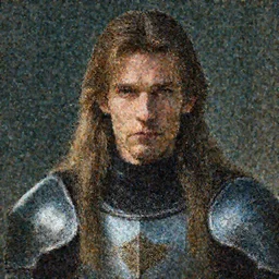 a portrait of a knight with long hairs, art by James Jean and Wayne Barlowe, high detail, cinematic, cgsociety 8k