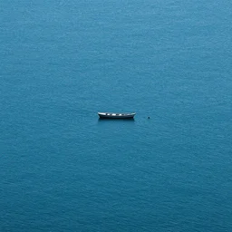 a one line boat on a one line ocean