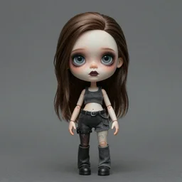 a single lonely dollpunk female posing, detailed, realistic eyes, symmetry body features, award winning, by Tom Bagshaw