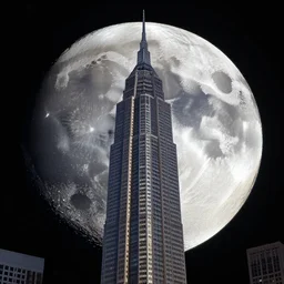 Sears Tower on the Moon, award winning photo, 4k, realistic, highly detailed