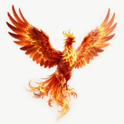 hyperdetailed image of a phoenix with its full body flaming and wings spread 8 k extremely detailed hd hyperrealism fiery extremely accurate unbelievably creepy metarealism