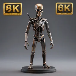 terminator as a figurine, octane render, blender, studio lighting, 8 k, hyperdetalied, high quality,