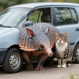 an armadillo - cat - cat - car - cat - hybrid, animal photography