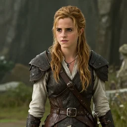 A film still of Emma Watson from The Elder Scrolls V: Skyrim (2009 video game)
