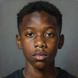 a black boy [ { 9 playing video - game in your room!!! ] } ), absurdly beautiful, elegant, ultrafine hyperrealistic detailed face, autiful painting by jeremy mann, only one head single portrait