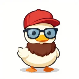 ui art icon for a young ducktail bearded moroccan man with wayfarer glasses and red baseball hat, victo ngai, kilian eng, lois van baarle, flat