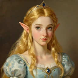 Portrait of Princess Rosalina from Breath of the Wild, highly detailed, aesthetic, warm lighting, sharp, smooth, artstation, oil painting by Jean-Joseph Benjamin-Constant