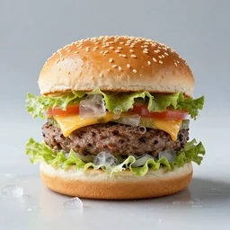 a hamburger made out of ice