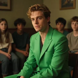 by the back room, the kids all waited, to meet the man in bright green, who had dreamed up the dream that they wrecked their hearts upon, he's the liar who lied in his pop song