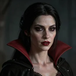 portrait of a lady vampire, 35mm, depth of field, DOF, ominous, detailed, photorealistic, octane render, high definition, 4k, artstation, Greg Rutkowski, matthew benedict, irwin penn