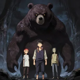 an intense lovecraftian demonic horror bear creature, by takehiko inoue and kim jung gi and hiroya oku, by thomas kinkade and greg rutkowski and ilya kuvshinov, masterpiece illustration, ultrarealistic, perfect face and anatomy, golden ratio