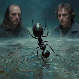 the upside down ant, water caustics, film still from the movie directed by denis villeneuve and david cronenberg with art direction by h. r. giger and tim white