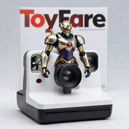 toyfare magazine cover of metroid figure. limited edition studio lighting. 3 5 mm f / 2. 8 macro lens. polaroid - w 7 6 8