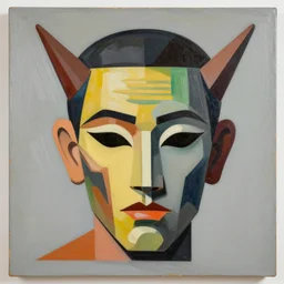 tiki head in the style of rafael grassetti