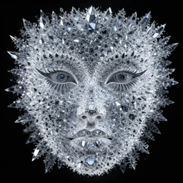fractal - patterned face made of crystal