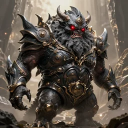 the world destroyer big chungus, evil, glowing red eyes, hyper realistic, fantasy art, in the style of chris foss and alan lee, intricate, hyper detailed, smooth, intricate complexity, in the style of artgerm and ilya kuvshinov, magic the gathering