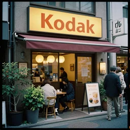 kodak portra 4 0 0, portrait in mu cafe ore no yome located in higashi ikebukuro district in tokyo, by saul leiter, incredibly detailed, incredibly intricate, depth of field