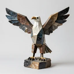 A sculpture a 🦝 made pure recycle materials, cubism, Pablo Picasso