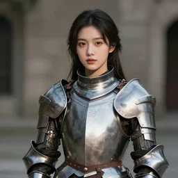 portrait of a beautiful young female knight, trending by wlop